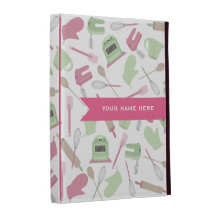 Folio personnalisé orienté d'iPad de cuisine rose Coque iPad