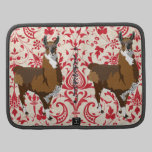 Folio rouge de Rickshaw de damassé de lama d'or pochettes folios