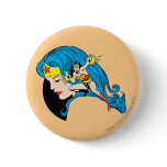 Fond de profil de femme de merveille badge avec agrafe