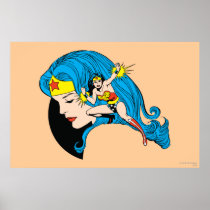 Fond de profil de femme de merveille poster