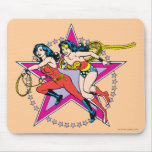 Fond d'étoile de femme de merveille tapis de souris