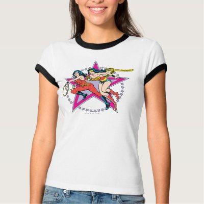 Fond d'étoile de femme de merveille t-shirts par wonderwoman