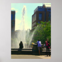 Fontaine carrée de parc de Washington Posters