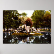 Fontaine militaire de parc d'Indianapolis Indiana Posters