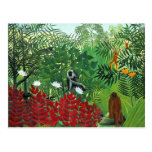 Forêt tropicale avec des singes carte postale