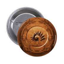 Fossiele fractal spiegel speldbuttons