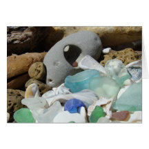Fossiles en verre de mer de plage de cartes de voe