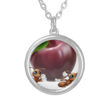Fourmis portant une grande pomme pendentifs