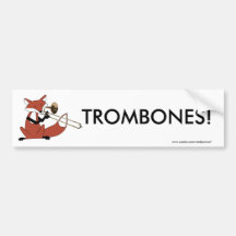 Fox jouant le trombone adhésifs pour voiture