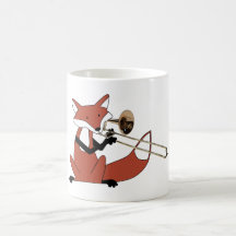 Fox jouant le trombone tasse à café