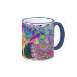 Fractal ontwerp lila mok