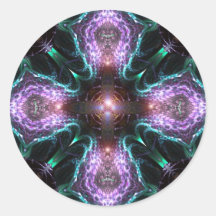 Fractal Paarse DwarsSticker