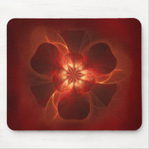 Fractal van de Bloem van de brand Art. Muis Mat