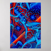 Fractale 3D fondue par androïde Affiches