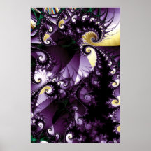 Fractale de tempête d'océan posters