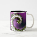 Fractale en spirale pourpre tasse