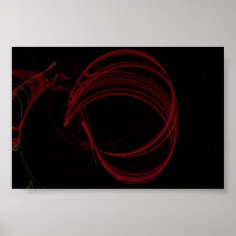 Fractale radiale rouge posters