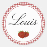 Fraise mignonne personnalisable adhésif