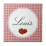 Fraise mignonne personnalisable carreau en céramique