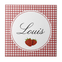 Fraise mignonne personnalisable carreau en céramique
