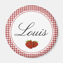 Fraise mignonne personnalisable magnets pour réfrigérateur