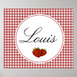 Fraise mignonne personnalisable posters