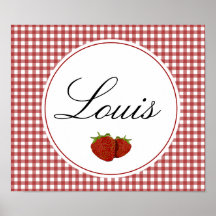 Fraise mignonne personnalisable posters