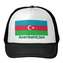 Français de Drapeau Azerbaïdjan avec le nom en Casquettes De Camionneur