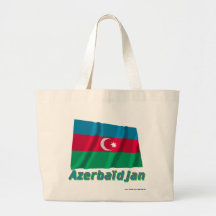 Français de Drapeau Azerbaïdjan avec le nom en Sacs De Toile