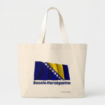 Français de Drapeau Bosnie-Herzégovine avec le nom Sacs De Toile