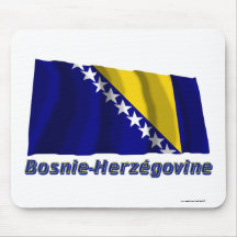 Français de Drapeau Bosnie-Herzégovine avec le nom Tapis De Souris