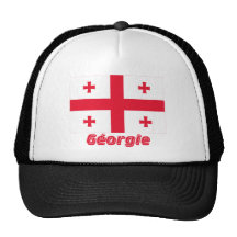 Français de Drapeau Géorgie avec le nom en Casquettes De Camionneur