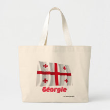 Français de Drapeau Géorgie avec le nom en Sacs