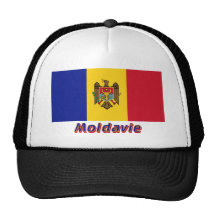 Français de Drapeau Moldavie avec le nom en Casquette De Camionneur