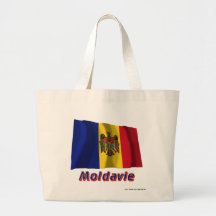 Français de Drapeau Moldavie avec le nom en Sac Fourre-tout