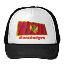 Français de Drapeau Monténégro avec le nom en Casquettes De Camionneur