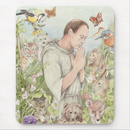 Francis d'Assisi avec les animaux Tapis De Souris