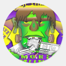Frankenstein Autocollant Rond