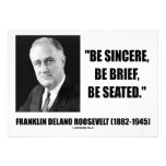 Franklin Delano Roosevelt soit dossier sincère pos Faire-parts
