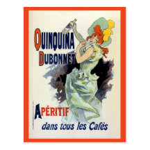 Franse apéritifadvertentie van de vintage Jugendst Wenskaarten