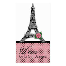 Franse Diva van het Meisje van Girly van de Toren  Visitekaartje