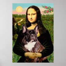 Franse (getijgerde) Buldog - Mona Lisa Posters