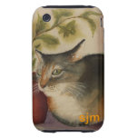 Franse Kat van het originele waterverf schilderen Tough iPhone 3 Cover