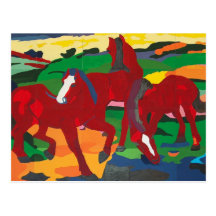 Franz Marc - chevaux rouges Carte Postale
