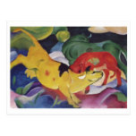 Franz Marc - toile verte rouge de vache au jaune 1 Cartes Postales