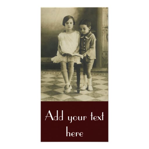 Frère vintage et soeur photocarte customisée
