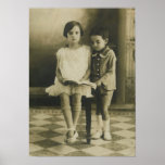 Frère vintage et soeur poster