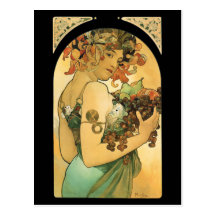 Fruit de ~ d'Alphonse Mucha (1897) Cartes Postales