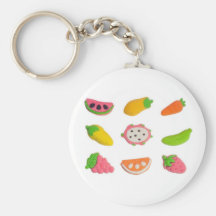 Fruit en plantaardig gevormd kleverig snoep sleutel hanger