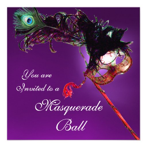 Fuchsia rose pourpre de BOULE de MASCARADE de MARD Faire-part